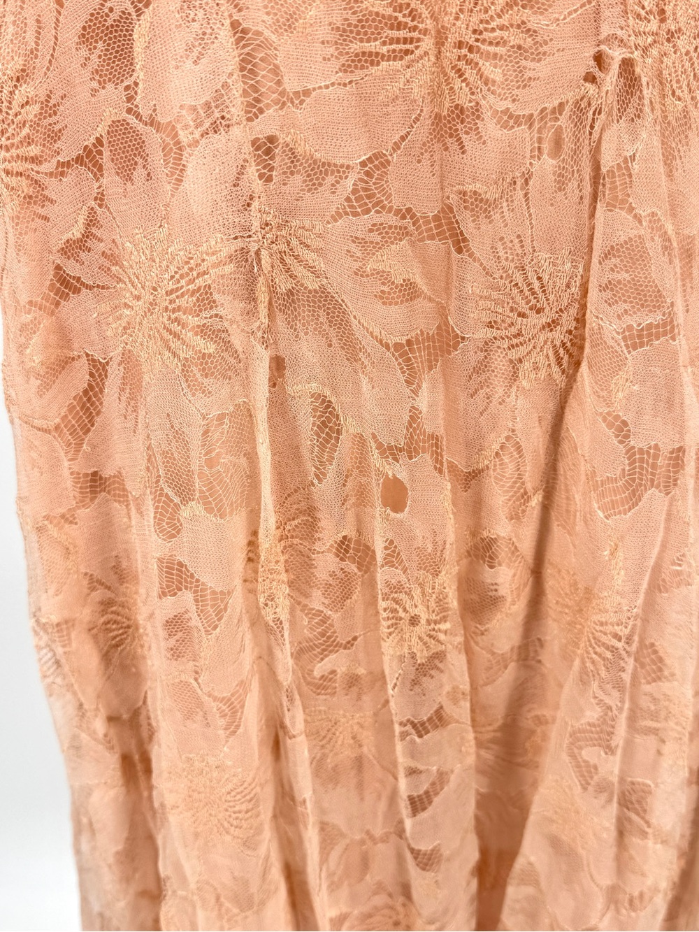 Antique 1930 Lace Silk Formal Dress with Train - Picture 7 of 12